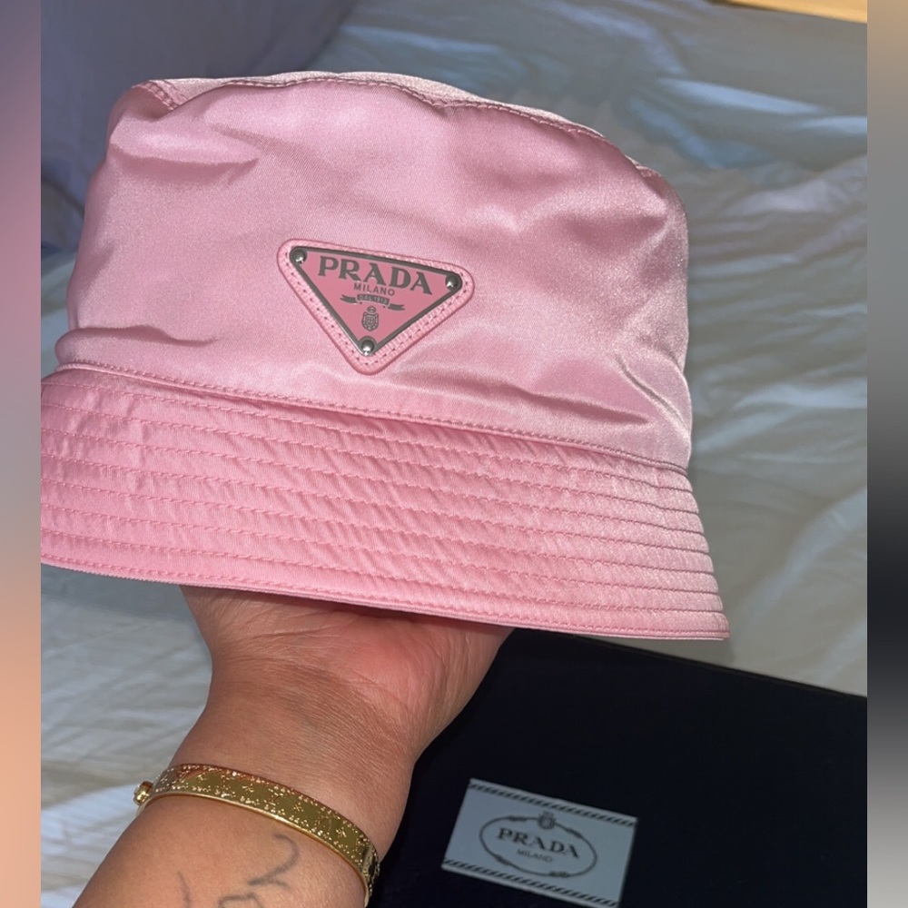 Pink medium re nylon Prada hat ! Brand new never worn